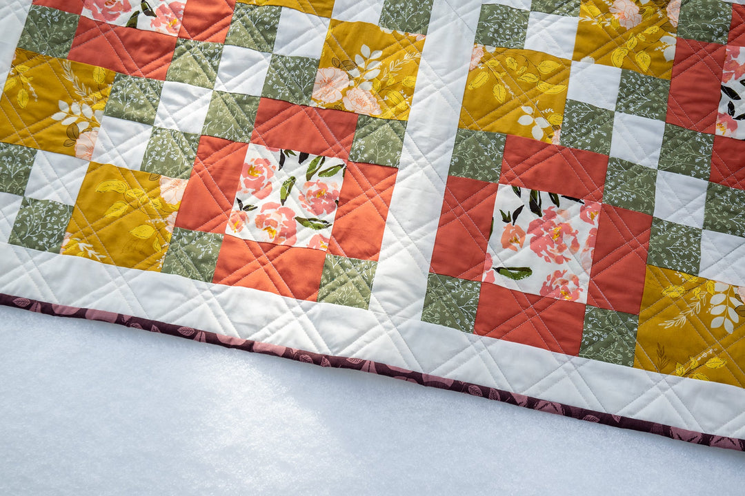 Laura's 4-Patch Rose Garden Baby Quilt