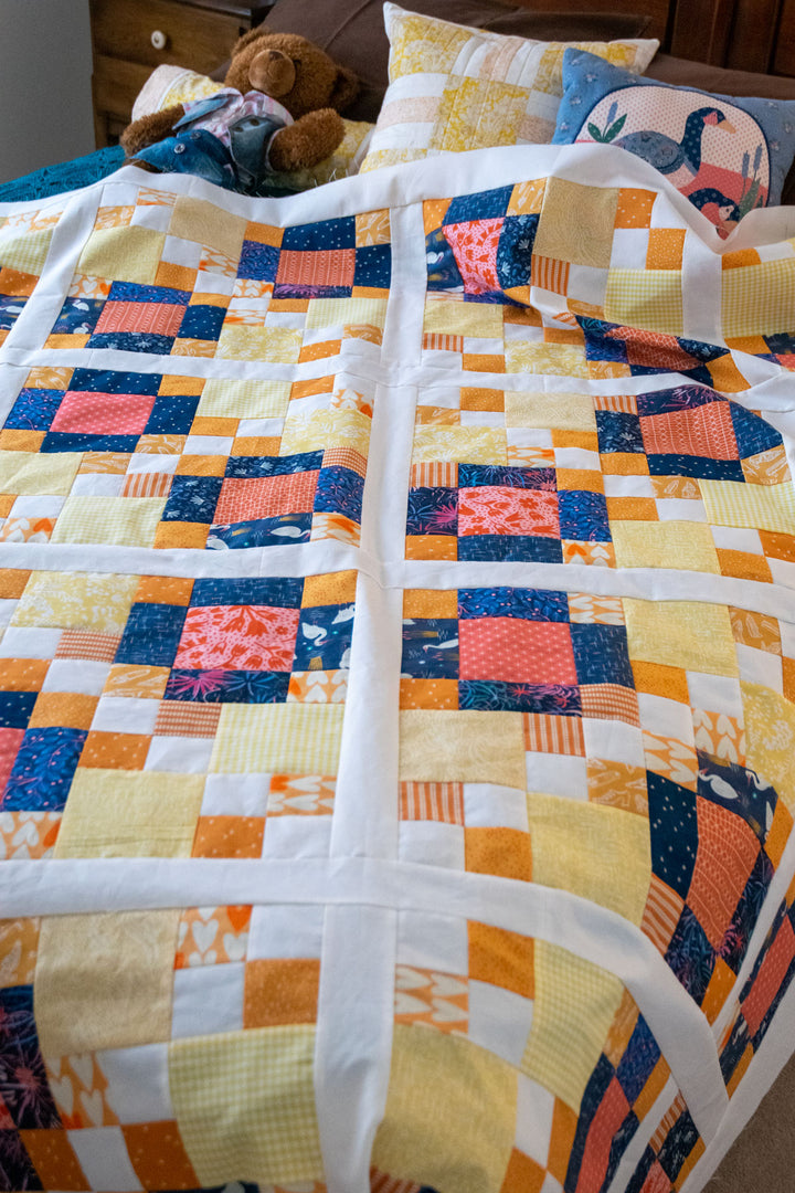 Laura's 4-Patch Scrappy Happy Quilt